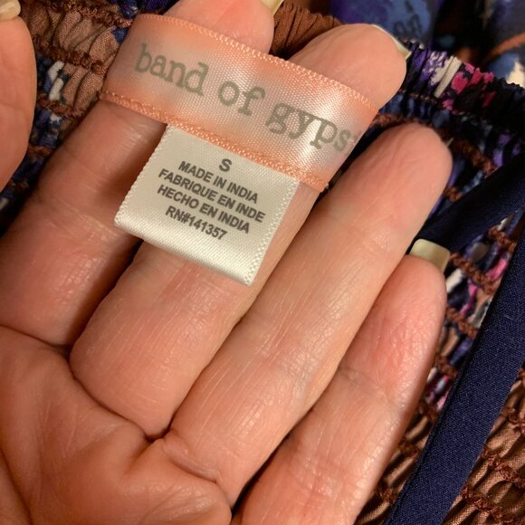 Band Of Gypsies Mini Dress Corset Dark Floral Boho Fairy Romantic Resort SZ S - Picture 5 of 10